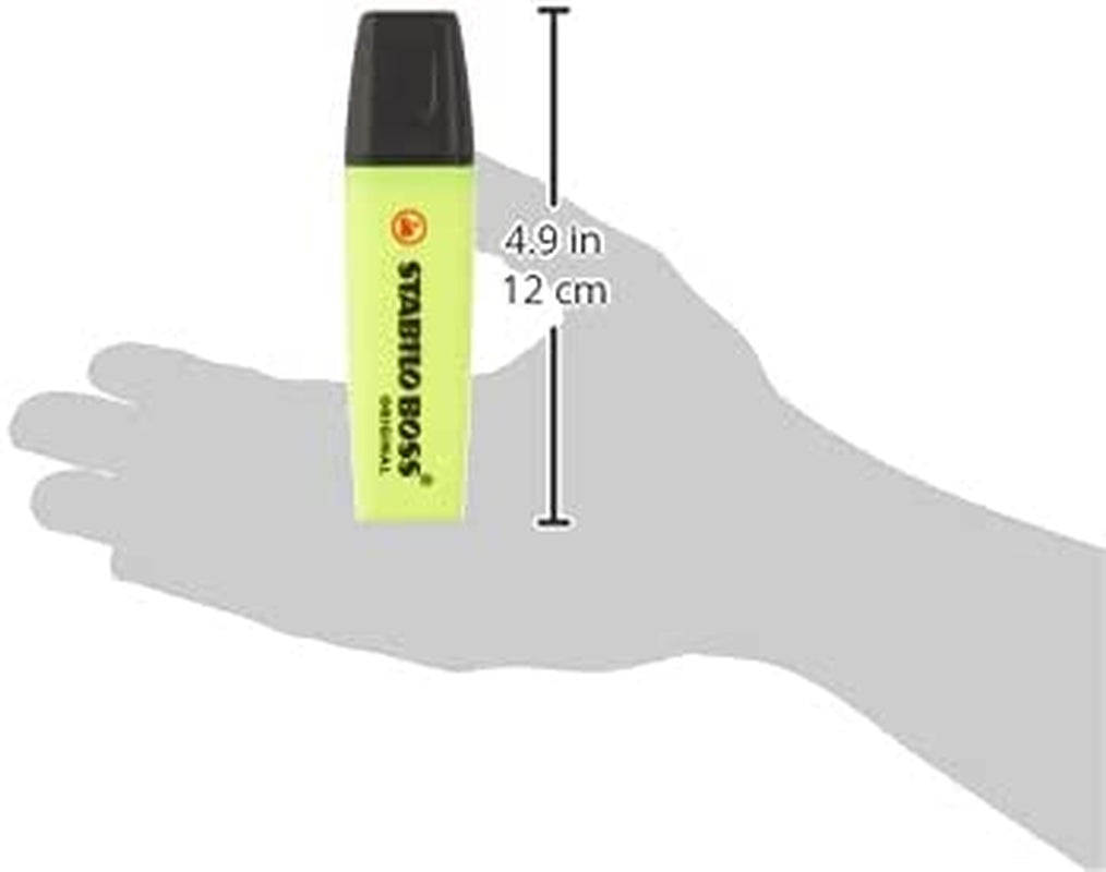 STABILO BOSS Original Fluorescent Highlighter, 2Mm + 5Mm Tip - Yellow