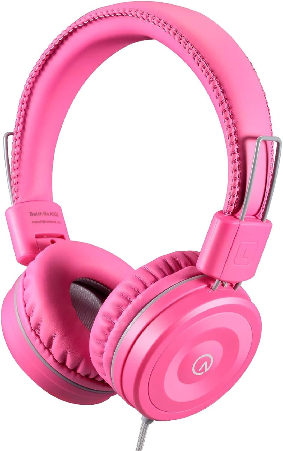 K22 Kids Headphones Wired 3.5Mm Jack, Foldable, Flamingo Pink