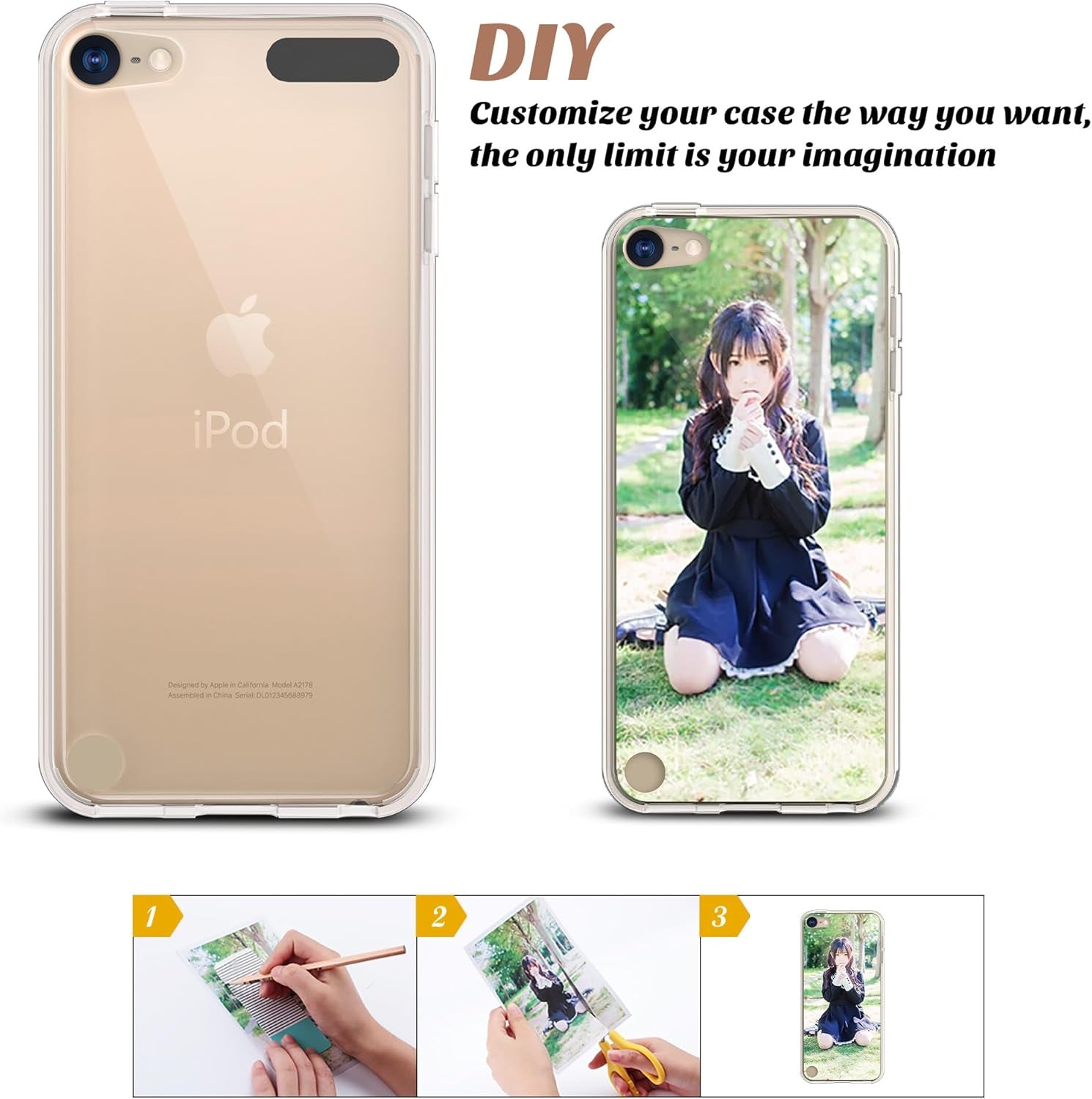 Case for Ipod Touch 7/6/5 with 2HD Screen Protectors, Clear