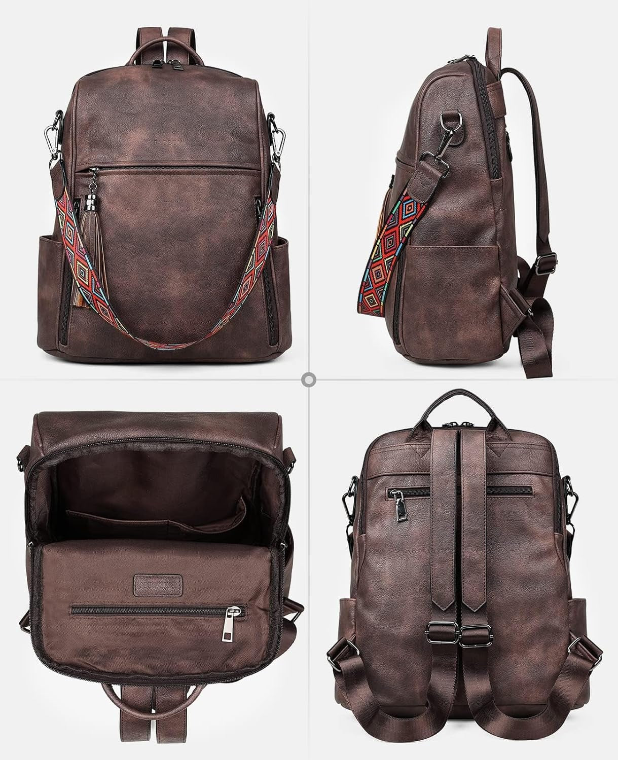 Leather Backpack for Women, 13 Inch, Travel Work Bag