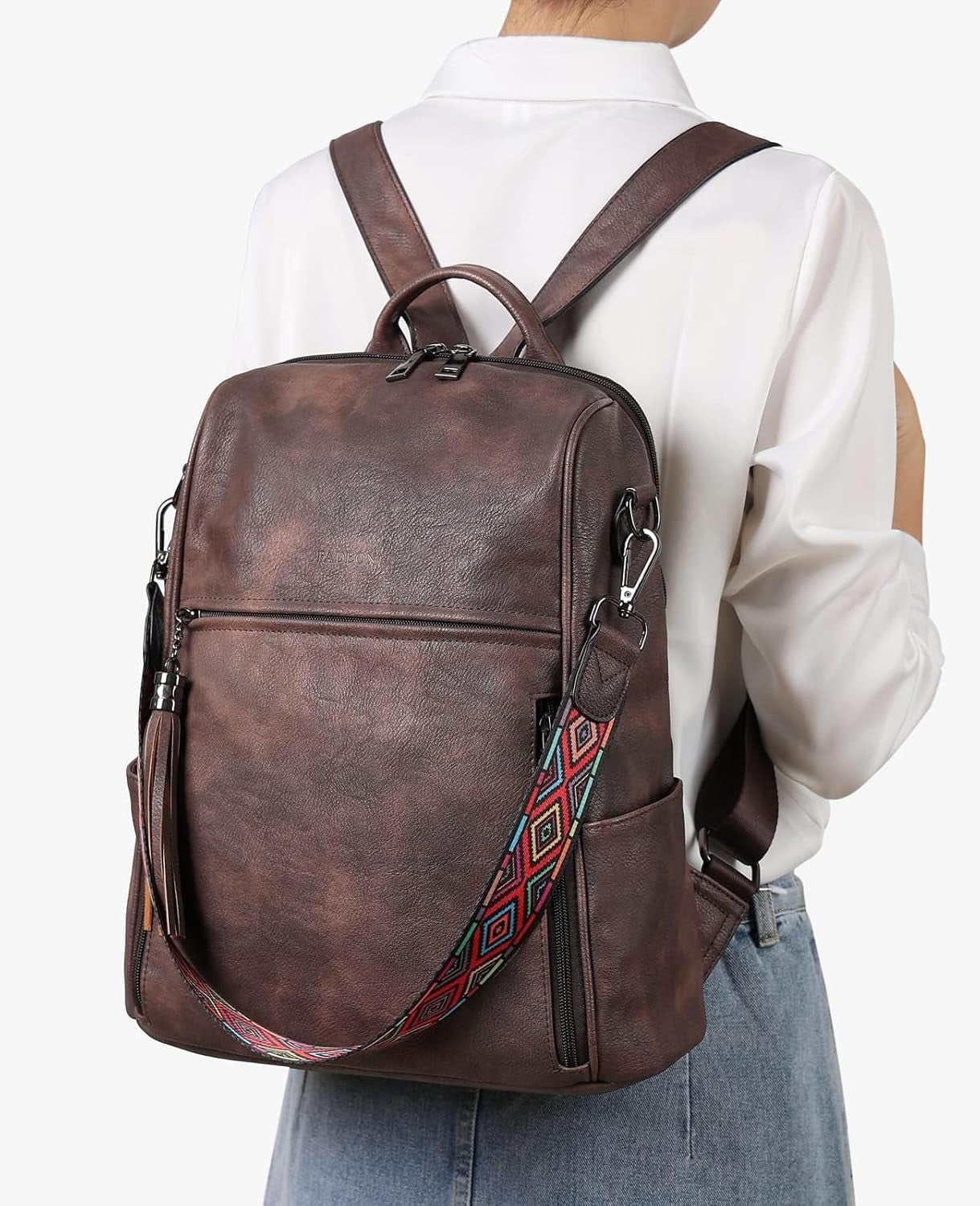 Leather Backpack for Women, 13 Inch, Travel Work Bag