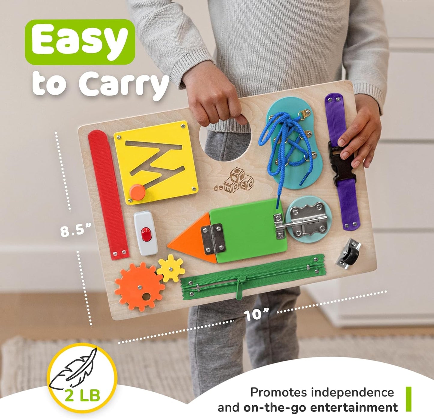 Montessori Busy Board, Premium Wooden Sensory Toy