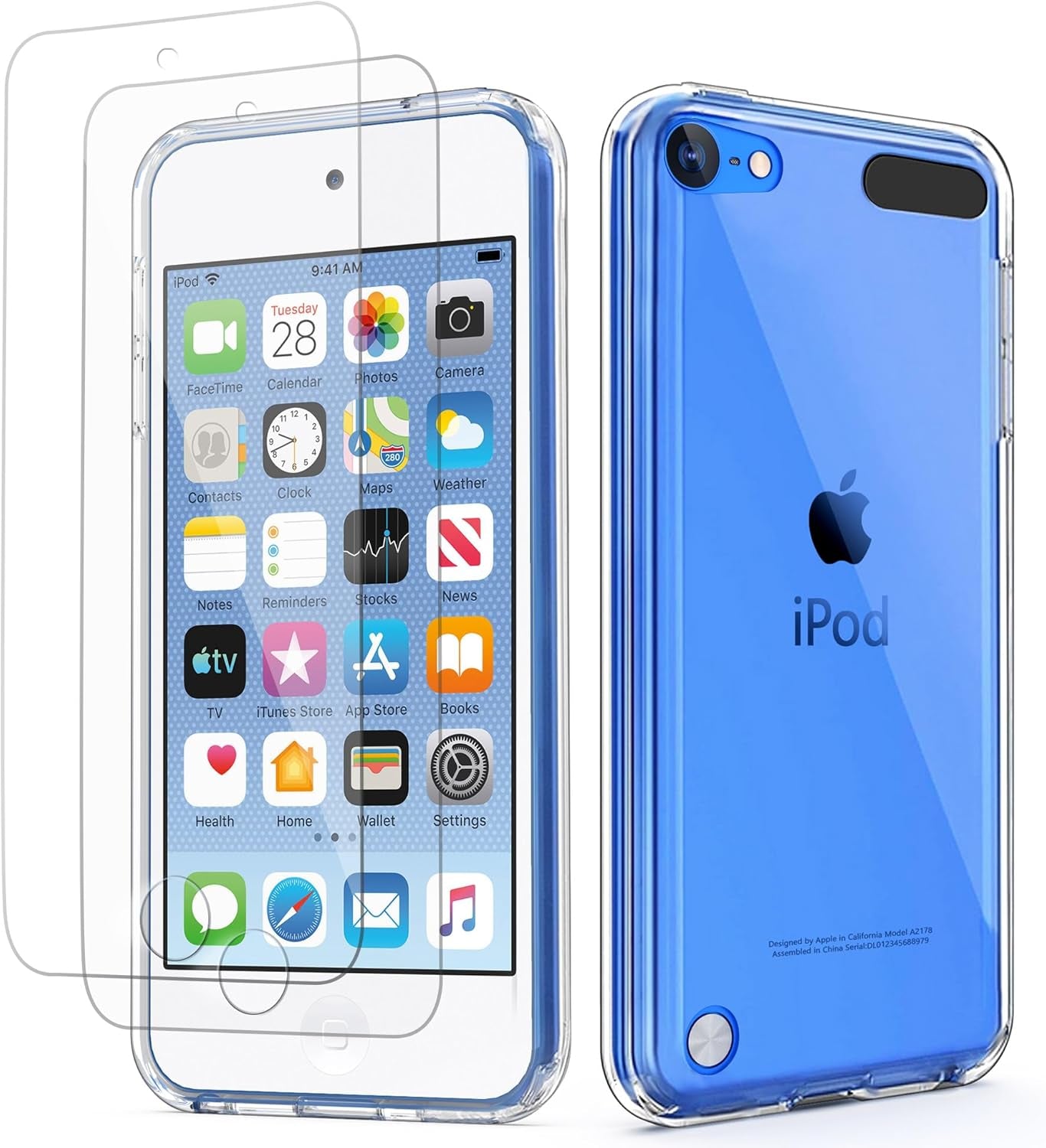 Case for Ipod Touch 7/6/5 with 2HD Screen Protectors, Clear